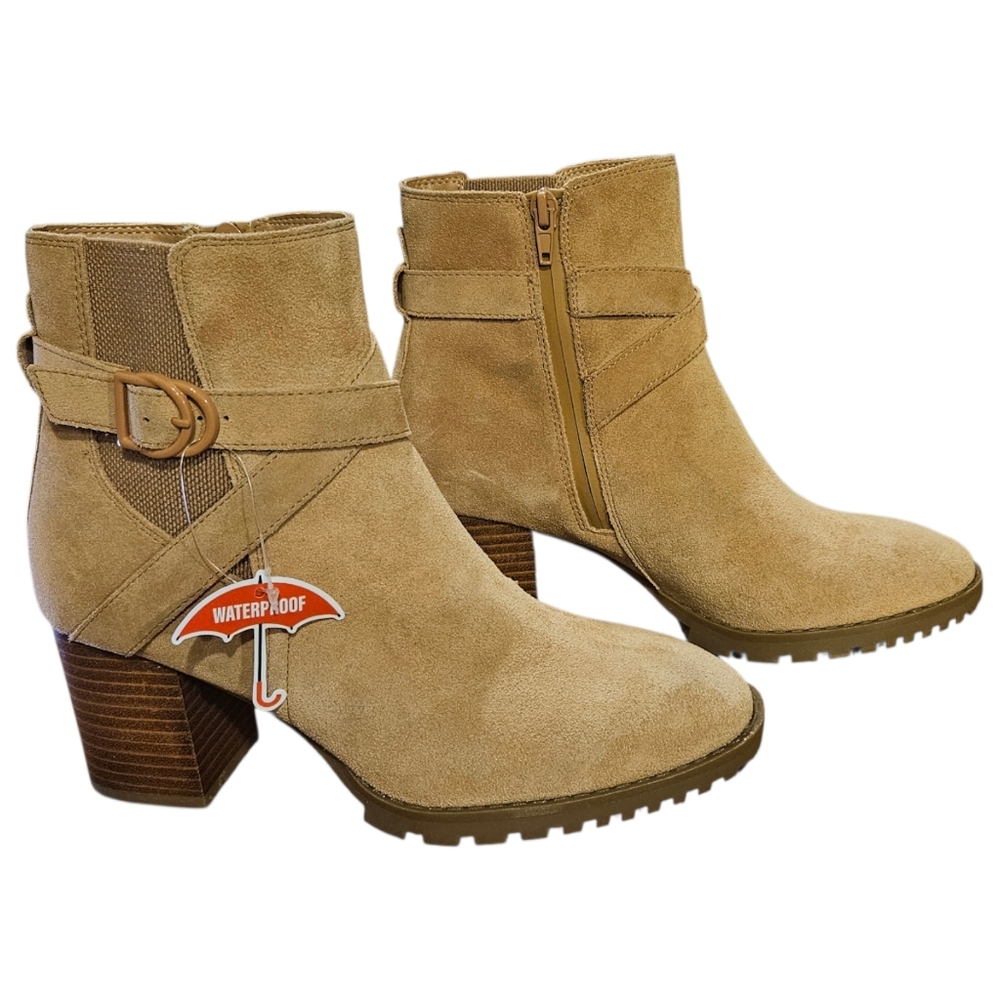 Blondo Waterproof Boots. Tamzin Tortilla Suede Size 7.5 M
